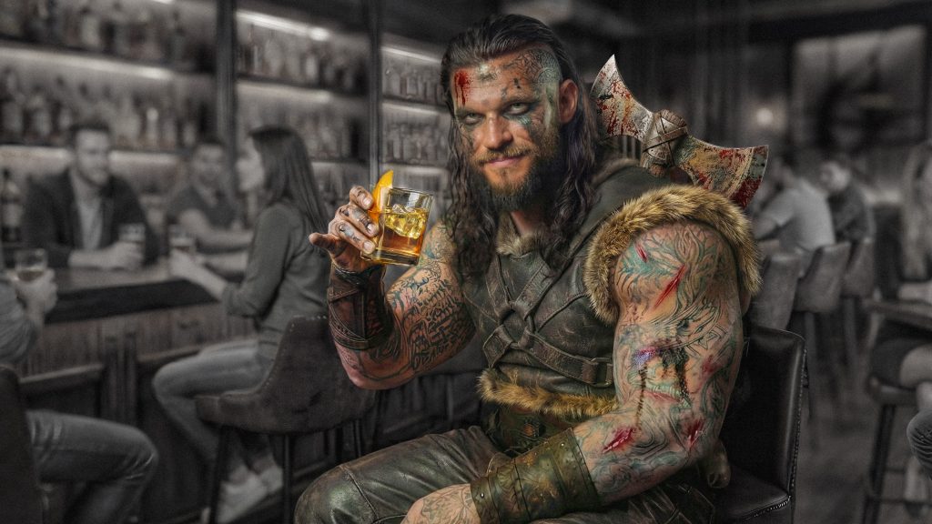 nordic gold aquavit cocktail in bar